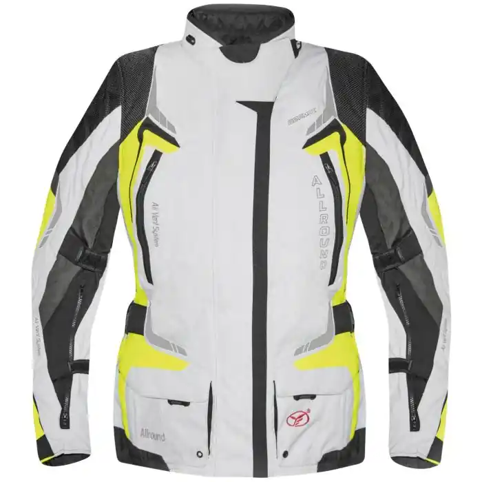 Schneller Versand Germot TEXTILJACKE ALLROUND DAMEN HELLGRAU/GELB Größe 34D-48D