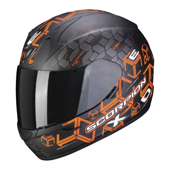 Sonderaktion Scorpion Integral Helm EXO-390 CUBE Matt Schwarz-Orange M