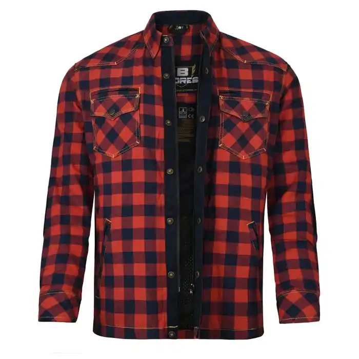 Bores Motorradhemd Herren Lumberjack PREMIUM BORTEXX (AA) Rot Blau - 2XS bis 9XL Mega-Angebot