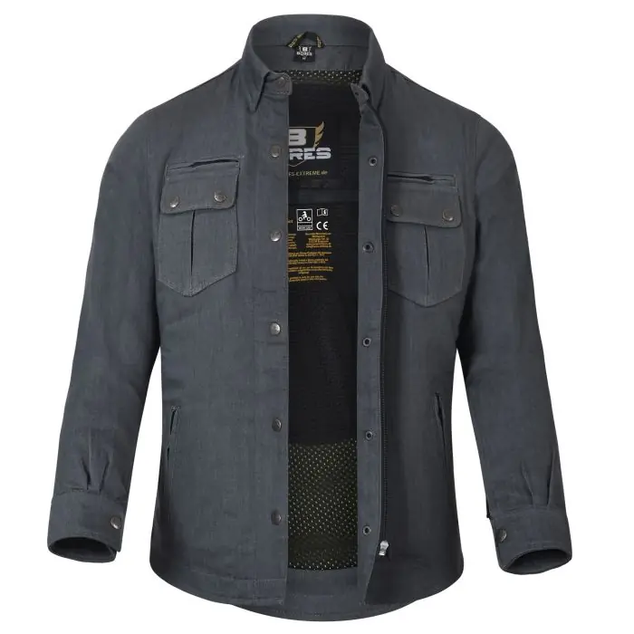 Bores Motorradhemd Damen Driver Premium BORTEXX (AA) Grau - 2XS bis 3XL Expressversand