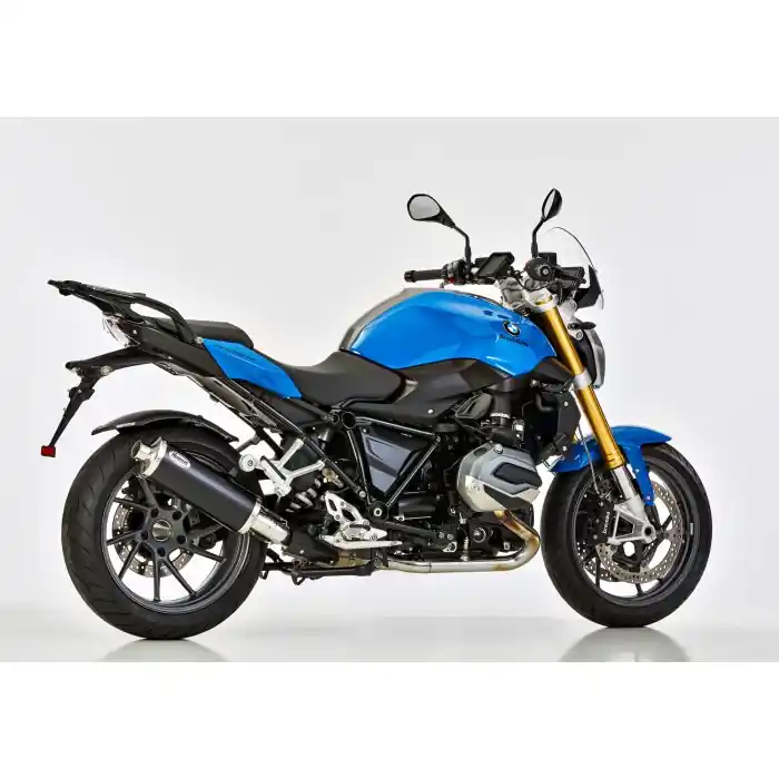 HURRIC Rac 1 Auspuff schwarz EG-BE passt für BMW R 1200 R(15-16)/R 1200 RS(15-16) Nur Für Kurze Zeit