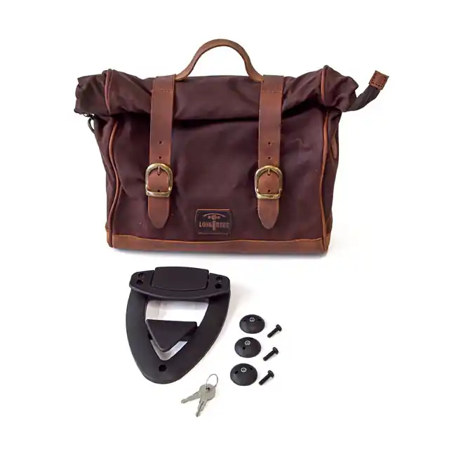Online Kaufen Longride Satteltasche Old Chopper Mini mit Halter, Braun, für Harley-Davidson