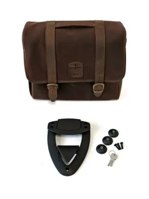 Longride Satteltasche Classic mit Halter, Braun, für Harley-Davidson Schneller Versand