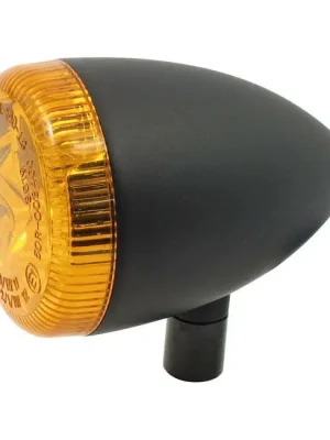 3-1 Blinker Bullet Schwarz gelbe Linse f. Harley-Davidson m. E-Zeichen m. Halter Preis Gesenkt