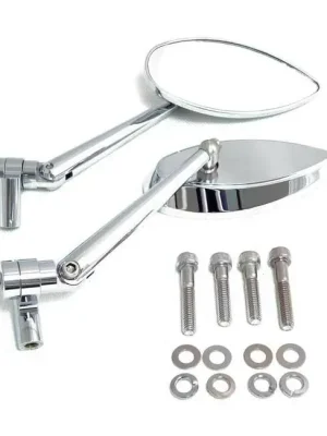 1 Paar Spiegel Deepcut, Spiegelarm einstellbar, Chrom, für Harley-Davidson Must-Have