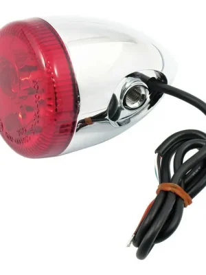 3-1 Blinker Bullet Chrom, rote Linse f. Harley-Davidson m. E-Prüfzeichen Bestpreis