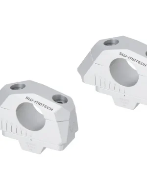SW-Motech Lenkerverlegung variabel für Ø28 Lenker H=28 mm. Verlegung 5/10/15/20/25/30 mm. Silbern. Nur Heute