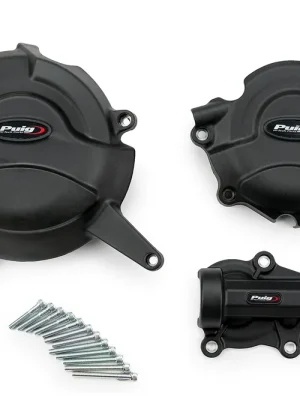 PUIG Motordeckelschoner 3-teilig schwarz passend für Suzuki GSX-8TT - Modelle (2025-2026) Versand Am Gleichen Tag