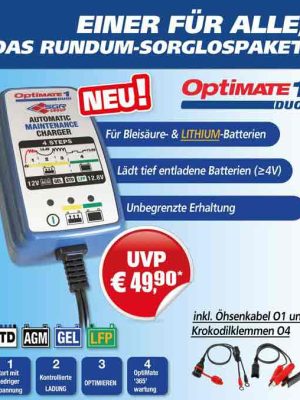 Begrenztes Angebot Batterieladegerät OptiMate1 Duo