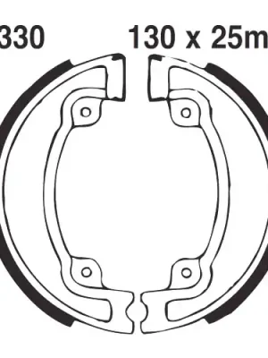 Geprüft Bremsbacken mit Feder EBC gerillt H330G (1 Satz)