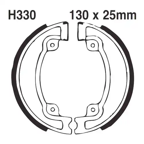 Geprüft Bremsbacken mit Feder EBC gerillt H330G (1 Satz)