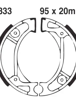 Kracherpreis Bremsbacken mit Feder EBC gerillt H333G (1 Satz)