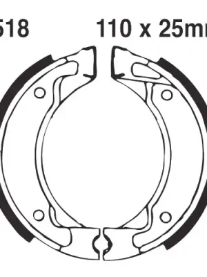 Bremsbacken mit Feder EBC gerillt Y518G (1 Satz) Preisreduziert